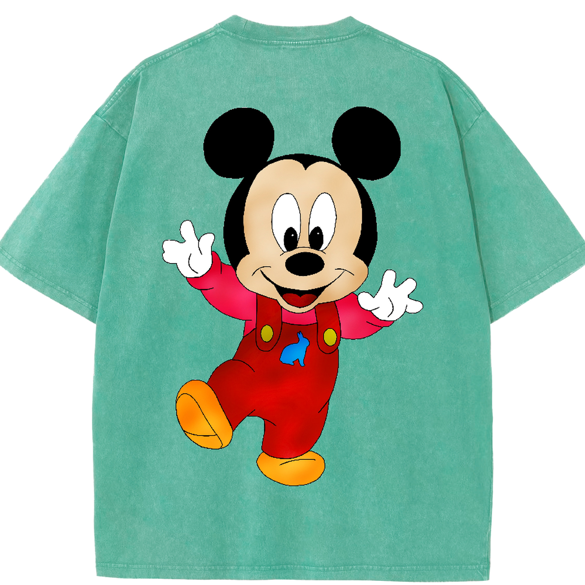 （画像用） ミッキーマウス Mickey Mouse 綿100% ヴィンテージ風 半袖Tシャツ（背面プリント）